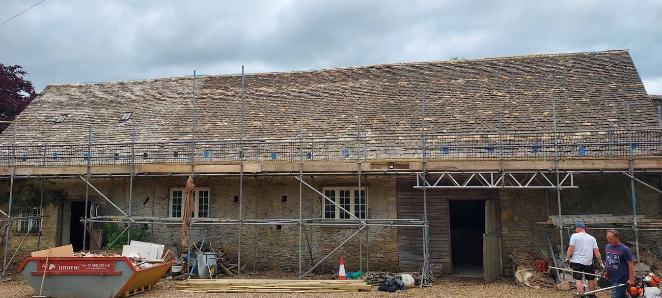 Cotswold Stone Barn re-roof